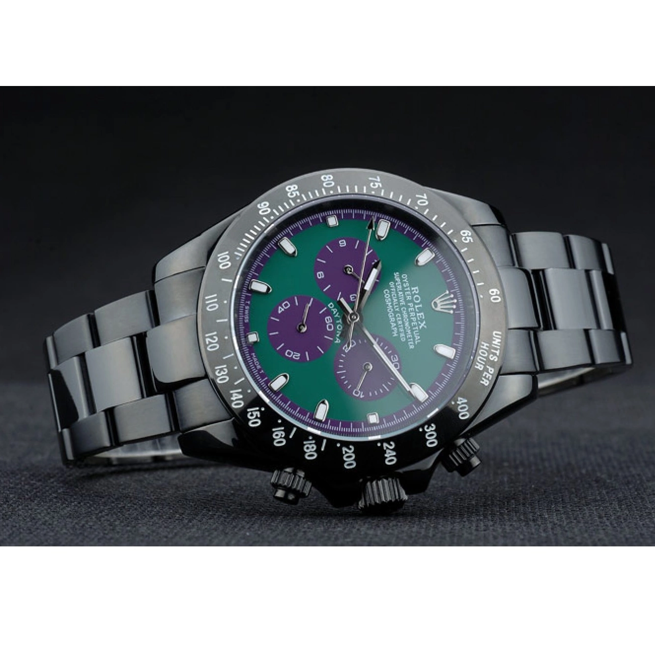 Best AAA Replica Sites Rolex Steel 80246 Dial Ion Black Black Strap Daytona Tachymeter Green Plated Stainless 0707